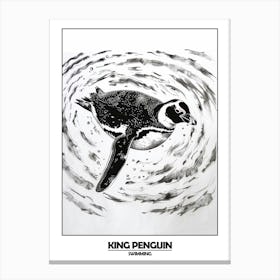 Penguin Swimming Poster 8 Canvas Print