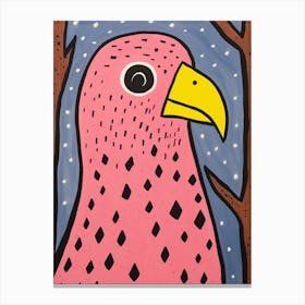 Pink Polka Dot Macaw Canvas Print