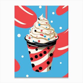 Pop Art Ice Cream Sunday Polka Dots 4 Canvas Print