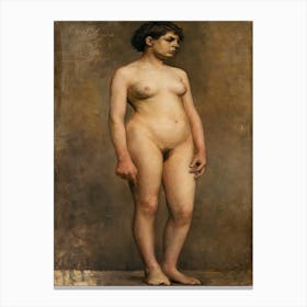 Nude Female Model (1891), Pekka Halonen Canvas Print