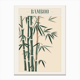 Bamboo Tree Minimal Japandi Illustration 3 Poster Canvas Print