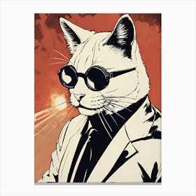 Cat With Sunglasses Canvas Print