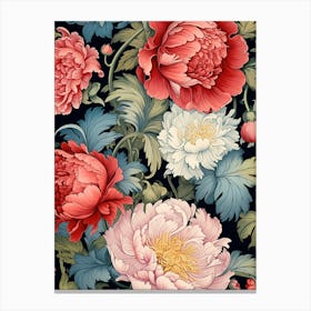 Peonies Wallpaper Canvas Print