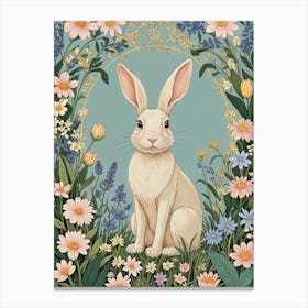 White Rabbit In The Garden Canvas Print