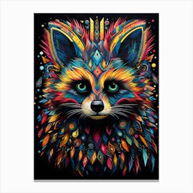 A Tanezumi Raccoon Vibrant Paint Splash 4 Canvas Print