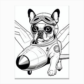 French Bulldog Pilot-Reimagined Canvas Print