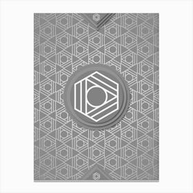 Geometric Glyph Sigil with Hex Array Pattern in Gray n.0115 Canvas Print