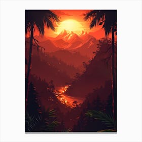 Sunset In The Jungle 1 Canvas Print