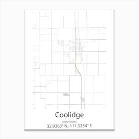 Coolidge,United States Minimalist Map 1 Canvas Print