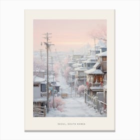 Dreamy Winter Painting Poster Seoul South Korea 2 Canvas Print