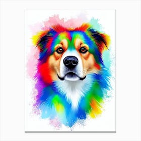 Finnish Spitz Rainbow Oil Painting dog Canvas Print
