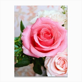 A Closeup Of A Rose The Archetype Of Romance And Beauty Rendered In Vibrant Hues Such As Tender Pi (3) Canvas Print