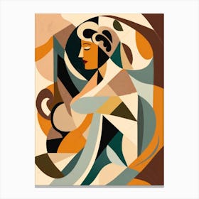 Abstract Woman Painting Canvas Print