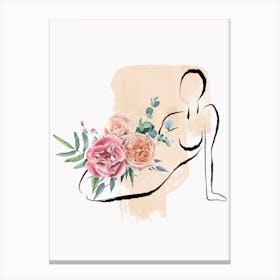 Woman With Flowers Canvas Print