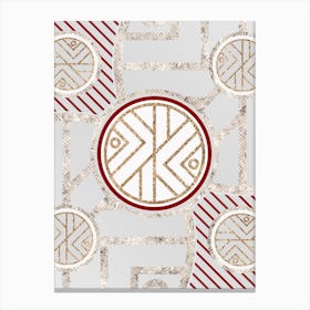 Geometric Glyph in Festive Gold Silver and Red n.0005 Canvas Print