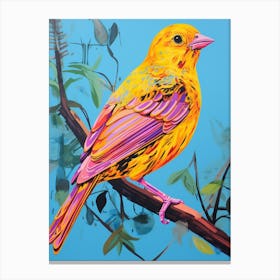 Colourful Bird Painting Yellowhammer 4 Canvas Print