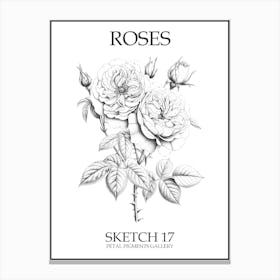 Roses Sketch 17 Poster Canvas Print