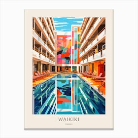 Waikiki, Hawaii 4 Midcentury Modern Pool Poster Canvas Print