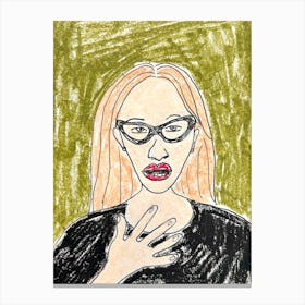 Woman With Glasses Canvas Print