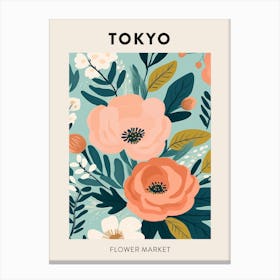 Flower Market Poster Tokyo Japan Canvas Print