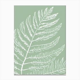 Fern Leaf Line Canvas Print