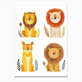 African Lion Lion In Different Seasons Clipart 1 Canvas Print
