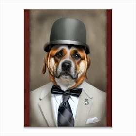 Dog In A Suit Canvas Print