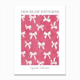 Pink And White Bows 1 Pattern Poster Canvas Print