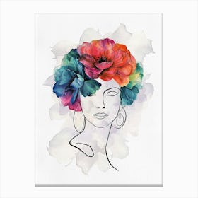 Woman with Flowers Canvas Print