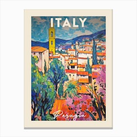 Perugia Italy 4 Fauvist Painting Travel Poster Canvas Print