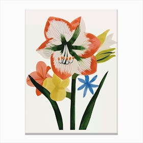 Painted Florals Amaryllis 6 Canvas Print