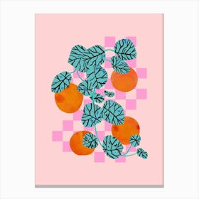 Oranges And Leaves Canvas Print