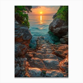 Sunset At The Beach 4 Canvas Print