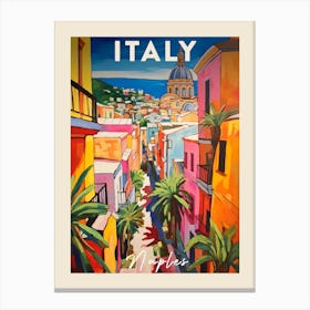 Naples Italy 3 Fauvist Painting Travel Poster Canvas Print