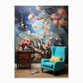 Cherry Blossom Mural art print Canvas Print