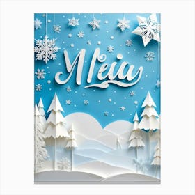 A Festive Greeting Design Winter Themed Typography Converges On A Celebratory Header Decorated Wit Canvas Print