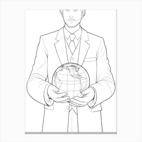 Line Art Inspired By The Creation Of The World And Other Business 4 Canvas Print
