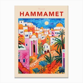 Hammamet Tunisia 4 Fauvist Travel Poster Canvas Print