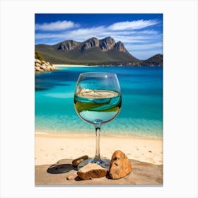 Wine Glass On The Beach Canvas Print