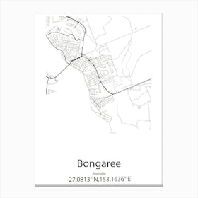 Bongaree,Australia Minimalist Map Canvas Print