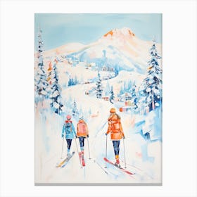 Whistler Blackcomb   British Columbia Canada, Ski Resort Illustration 1 Canvas Print