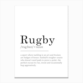 Rugby Funny Definition Sport Gift Canvas Print