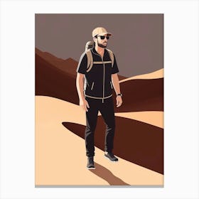 Man Walking In The Desert Canvas Print