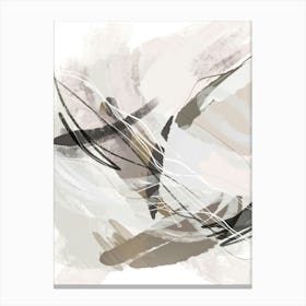 Greige Brush Strokes Abstract 2 1 Canvas Print