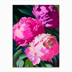 Festiva Maxima Peonies Pink Colourful 1 Painting Canvas Print