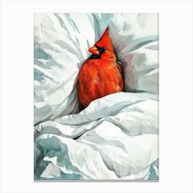 Red cardinal bird animal illustration art Canvas Print