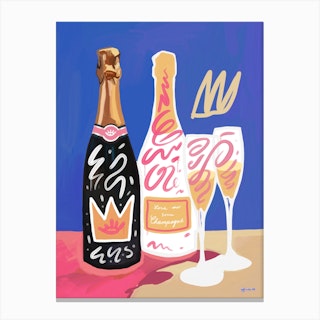 Mercedes Lopez Charro Canvas Wall Decor Prints - Louis Vuitton Champagne ( Food & Drink > Drinks > Champagne art) - 40x26 in