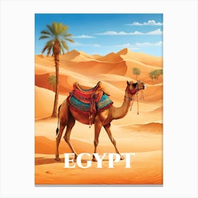 Egypt Camel in the Desert Canvas Print