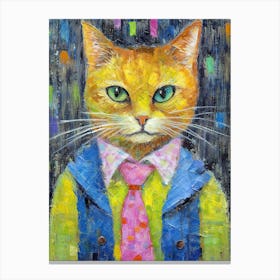 Stylishly Purring; A Chic Cat Canvas Creation Canvas Print