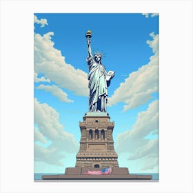 Statue Of Liberty Pixel Art 1 Canvas Print